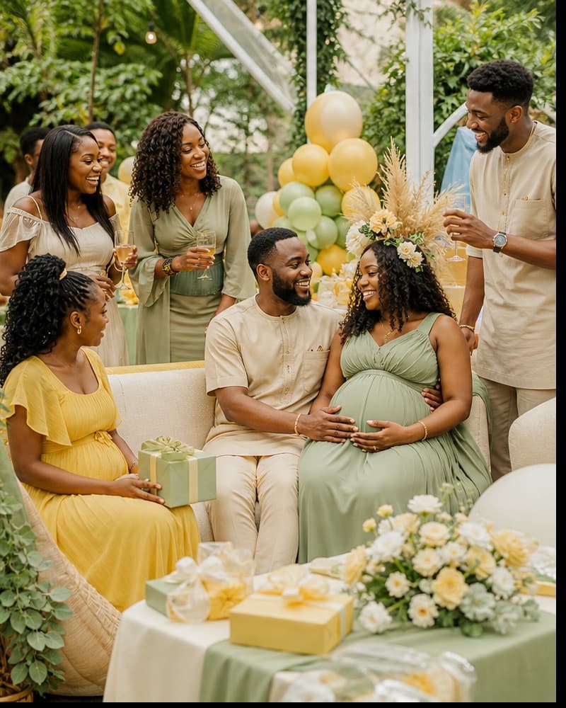 Elegant Nigerian baby shower celebration in a garden